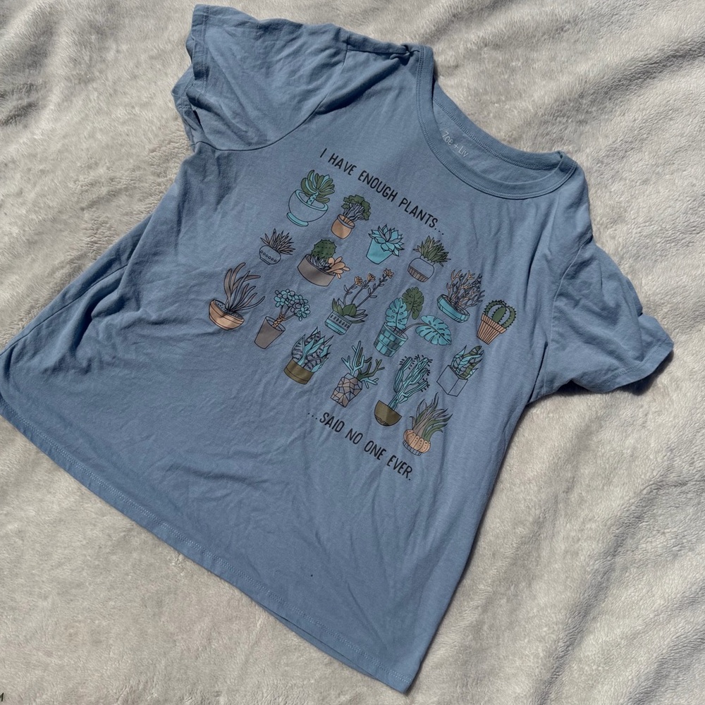 Women’s Dusty Blue Plant Graphic Tee
